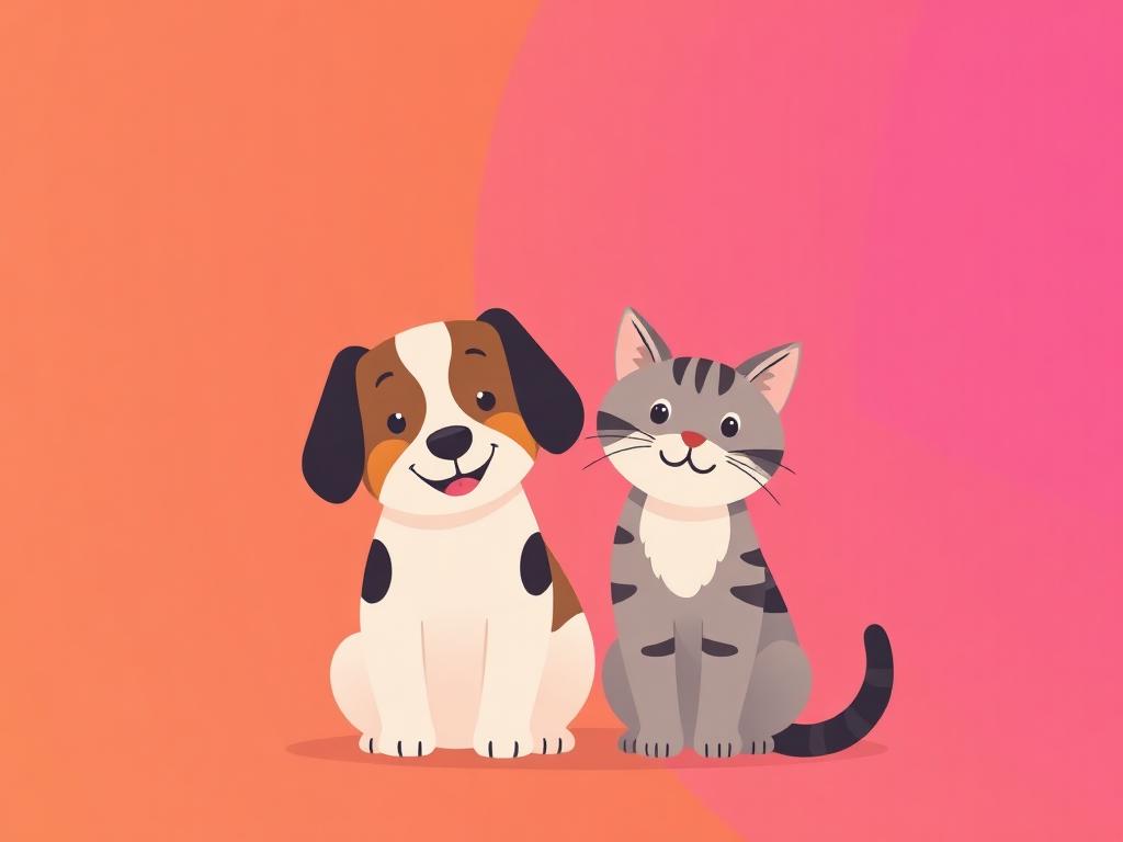 Happy dog and cat